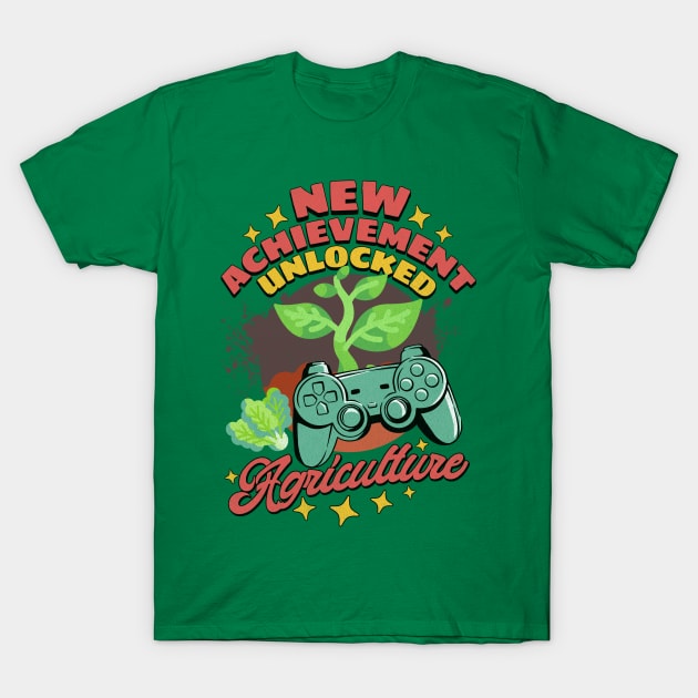 Farmer Gamer New Achievement Unlocked T-Shirt by alcoshirts